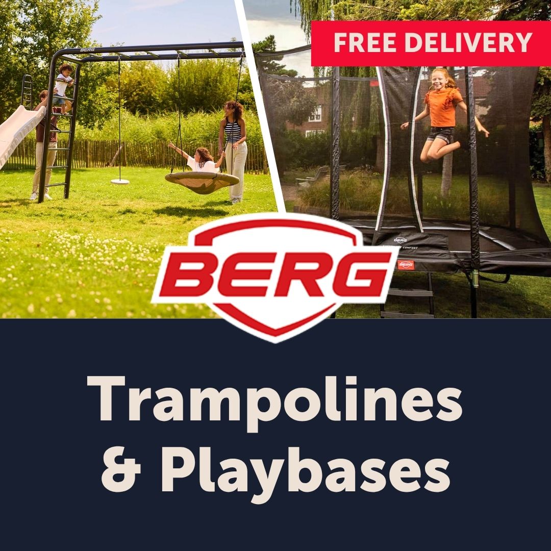 Berg Trampolines and Playbase climbing frames at Stakelums Home & Hardware
